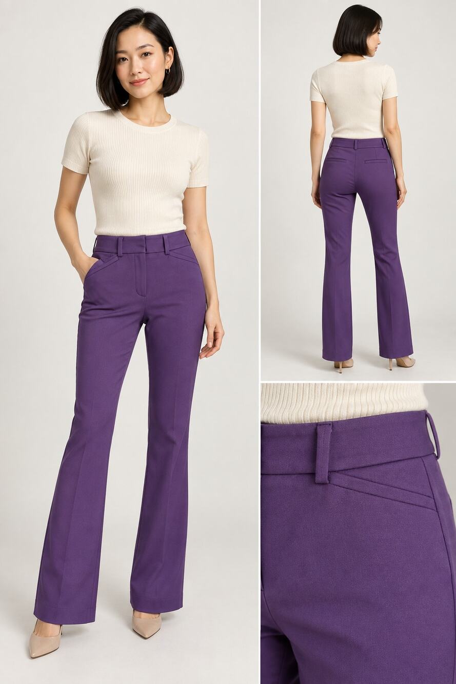 White House Black Market Women’s 00 Purple Flare Dress Pants Career Trousers